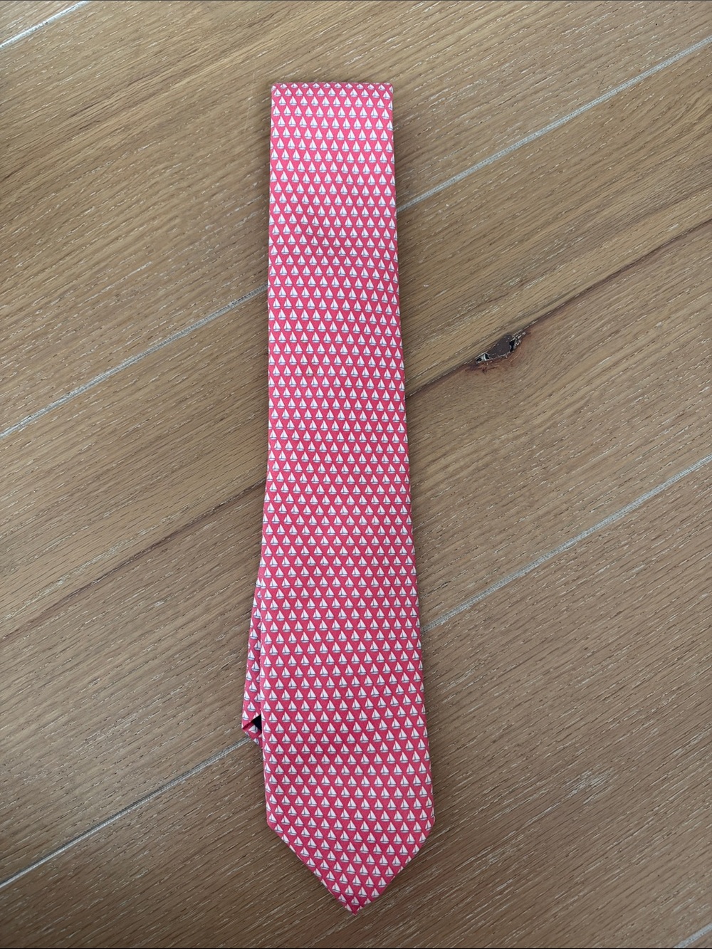 Vineyard Vines Coral Pink Micro Dot Sailboat Tie